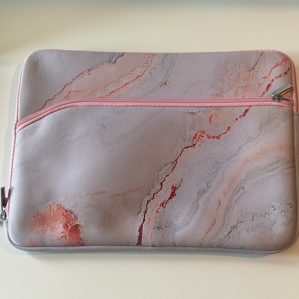 Marble Design Tablet Sleeve - Pink and Gray